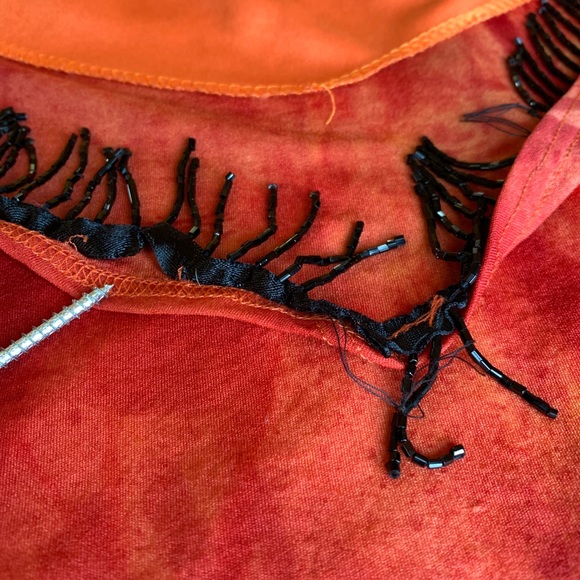 Ombre Tie-Dye Skirt With Beaded Chevron Hem - Picture 2 of 6